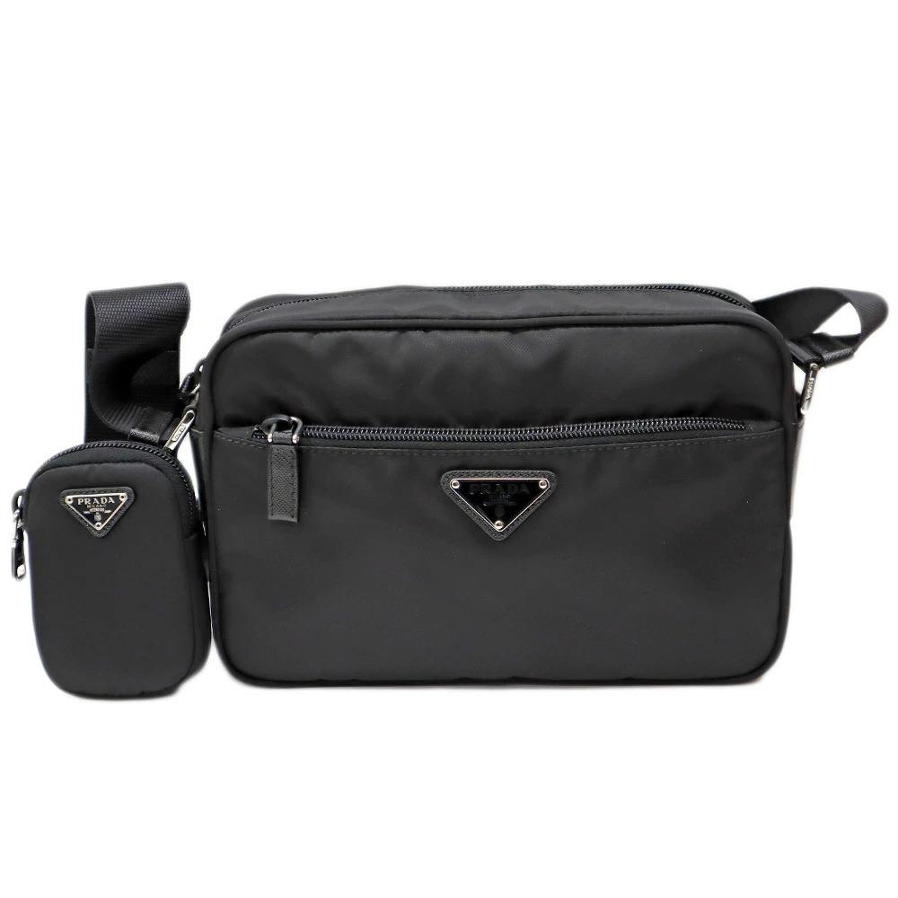 Prada ReNylon shoulder bag Saffiano leather Black